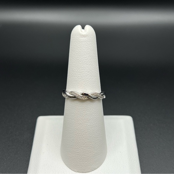 Braided Clear CZ Ring Sterling Silver - Picture 11 of 13